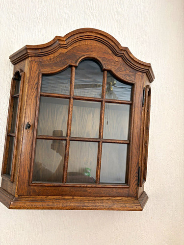 Wall mounted oak wood - &, glass