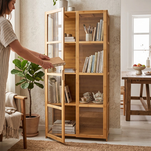 Bamboo tier display cabinet - bamboo,