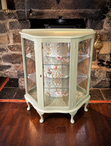 Vintage curved display cabinet - vintage,