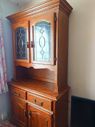 Wood glass display cabinet - glass,