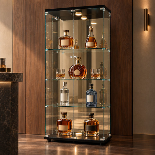 Glass display cabinet mirrored - display,