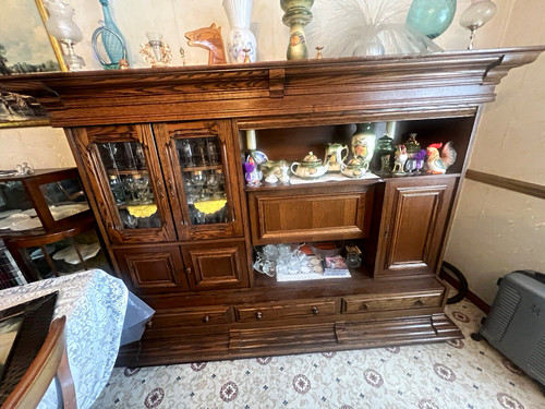 Brown wood glass display - brown,