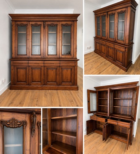 Wood glass brown display - &,