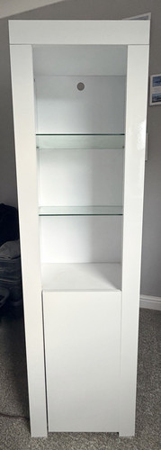 White freestanding tall glass - tall,