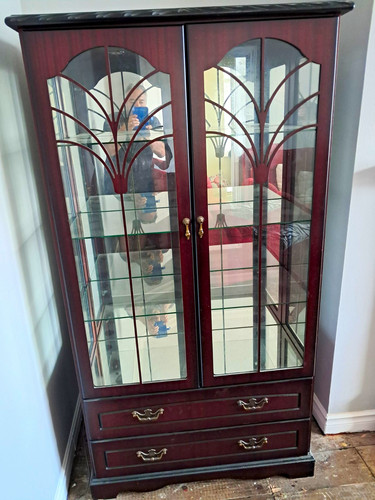 Stag mahogany glass display - stag,