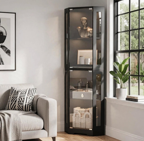 Display cabinet with - display, glass