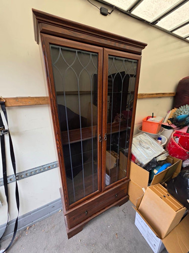 Wood glass display cabinet - wood,