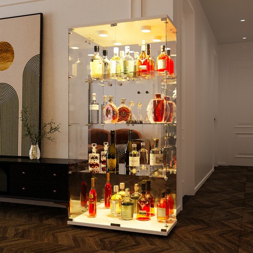 Tier glass display cabinet - 4-tier,