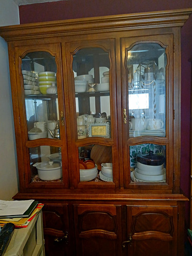 Brown wood glass display - brown,