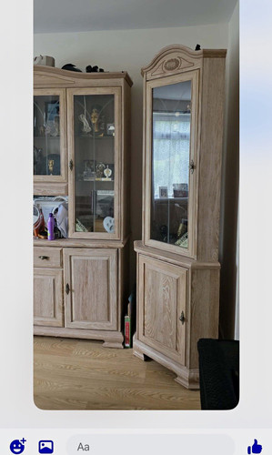 2pc display cabinet - set, beige
