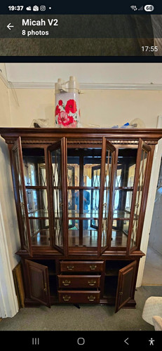 Brown wood glass front - brown,