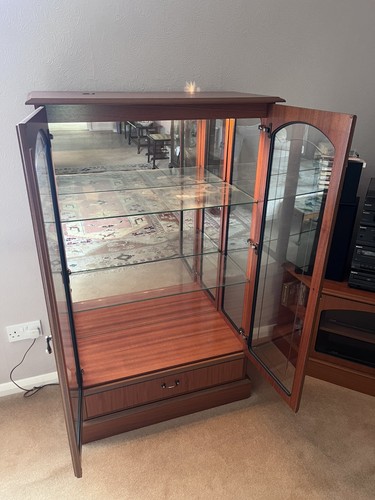 Two glass wood display - glass/wood,
